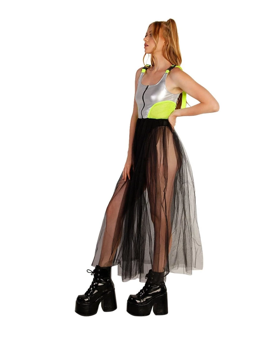 Hot & Delicious Black Bead Toxic Mesh Maxi Dress 5 Hot & Delicious Black Bead Toxic Mesh Maxi Dress