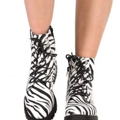 Legend Footwear Zebra Combat Boots Shoes