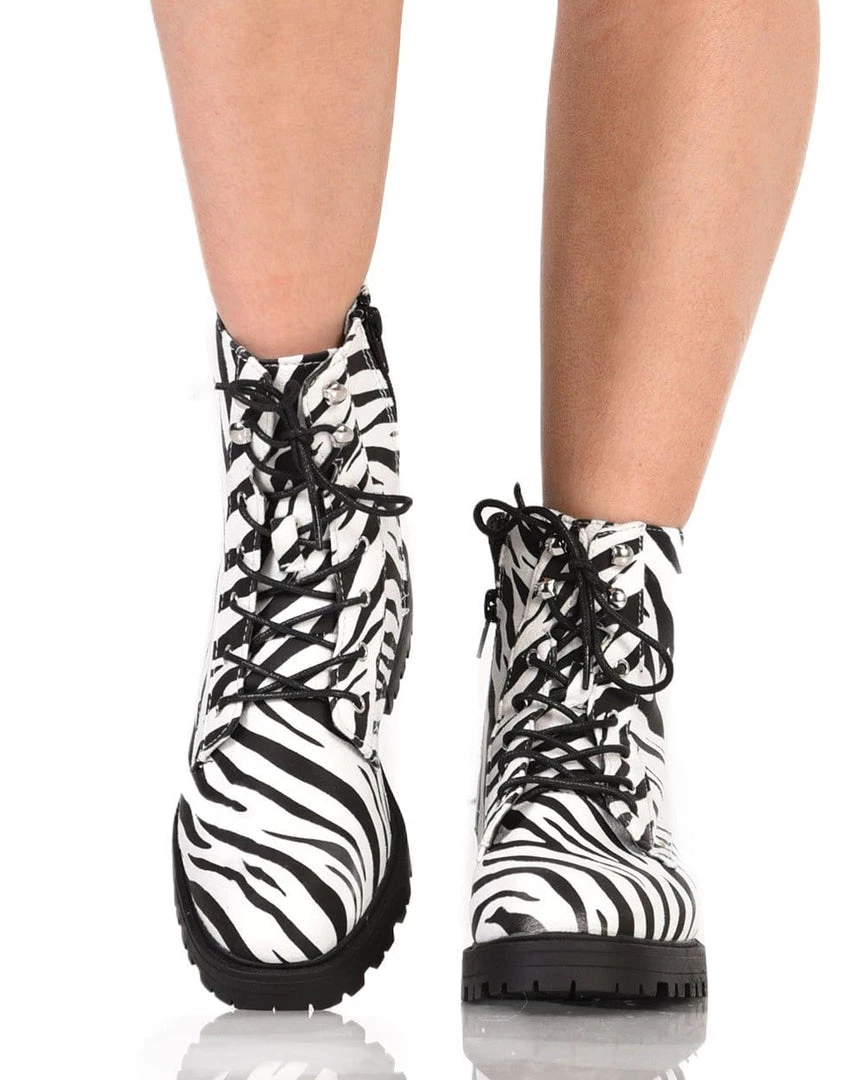 Legend Footwear Zebra Combat Boots Shoes 4 Legend Footwear Zebra Combat Boots Shoes