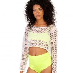 Body Language Bad Decisions Fishnet Crop Top