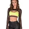 OhYes Buckled Down Long Sleeve Crop Top Clothing