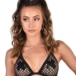 Body Language Fishnet Bikini Top