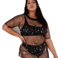 OhYes Holo Star Oversized Mesh Tee Tops