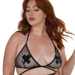 OhYes Clothing Midnight Sparkle Rhinestone Wrap Around Top