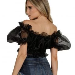 Hot & Delicious Black Bead Spoiled AF Ruffle Crop Top Tops 13 Hot & Delicious Black Bead Spoiled AF Ruffle Crop Top Tops