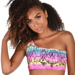 Day G Sunset Palms One Shoulder Crop Top