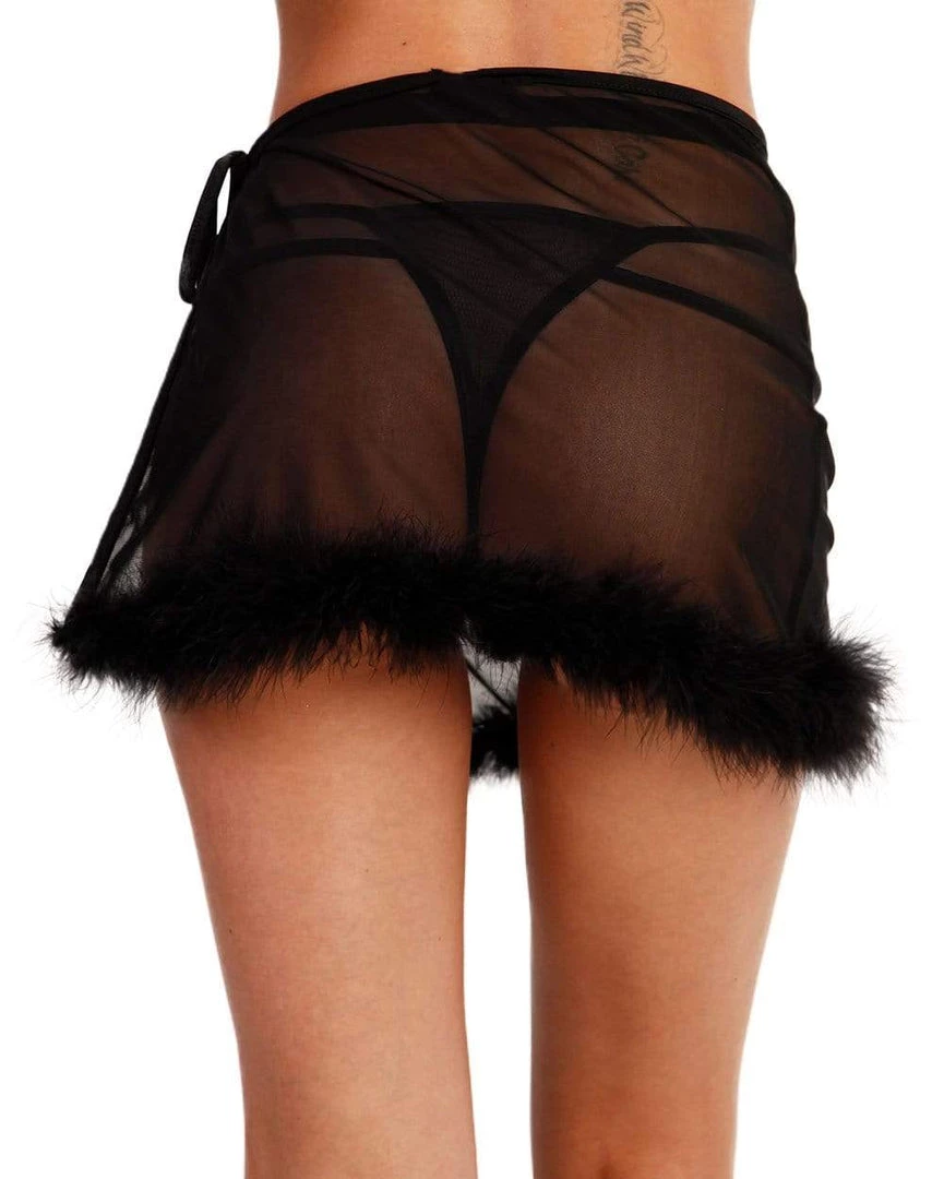 OhYes Marabou Side Tie Mini Skirt 6 OhYes Marabou Side Tie Mini Skirt