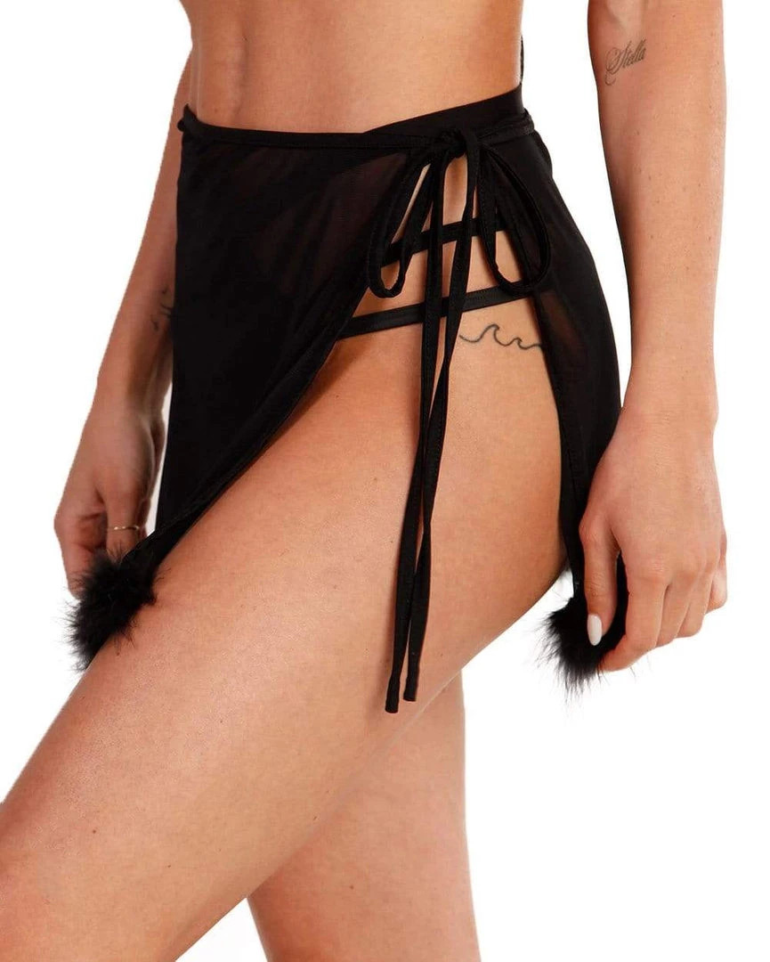 OhYes Marabou Side Tie Mini Skirt 3 OhYes Marabou Side Tie Mini Skirt