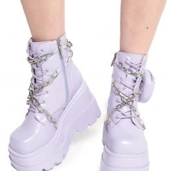 Cape Robbin Won't Know What Hit Ya Lavender Platform Boots 8 Cape Robbin Won't Know What Hit Ya Lavender Platform Boots