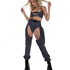 OhYes Won't Let U Out Reflective Underboob Clasp Top