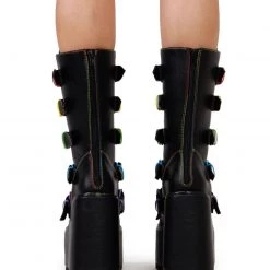 YRU Dune Rainbow Platform Shoes 9 YRU Dune Rainbow Platform Shoes