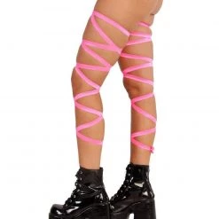 Andrew - Agent Pair Of Non-Slip Neon Pink Leg Wraps Plus