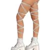 Andrew - Agent Plus Pair Of Non-Slip Silver Glitter Leg Wraps